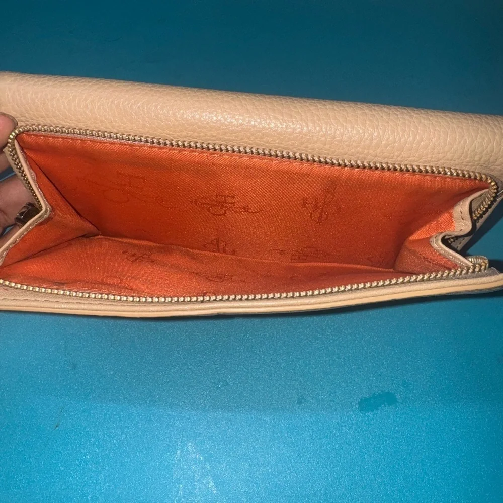 Cole Haan Tan Leather Wallet with Gold Accents